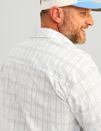 HUK mens Tide Point Pattern Short Sleeve Shirt, Fishing Button Down3