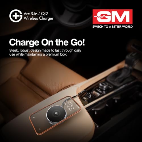Image of GM G+ Arc Wireless Charger |15W Fast Charging for iPhone 12 /13 /14 /15 /16 /17, AirPods Pro /3 /2, All Apple Watch Series,Advanced Qi2 Chipset | 90cm Built-in Retractable Cable | Pocket-Friendly Stand