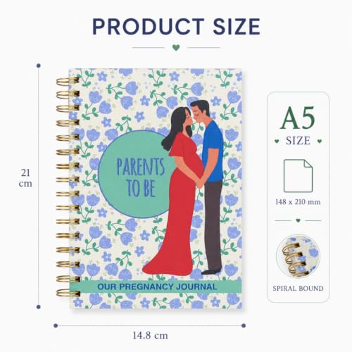Image of Pregnancy Journal for Pregnant Women - 40-Week Bump Tracker & Memory Book with Stickers | Guided Pregnancy Planner with Prompts, Milestone Pages & Hardcover Keepsake | Gift for Expecting Moms (Blue)
