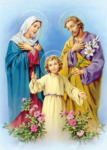 ROSTITCH Holy Family Cross Stitch Kit, Mary, Jesus, and Joseph Figures