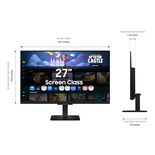Image of Samsung 27-Inch M5 (M50F) Series FHD Smart Monitor with Streaming TV, Speakers, HDR10, Gaming Hub, Multiple Ports, Workout Tracker, Vision Accessibility Tools, Black, LS27FM502ENXZA