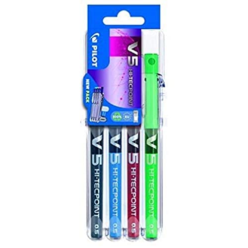 Pilot Confezione 4 Set2Go V5 Hi-Tecpoint Colori Assortiti