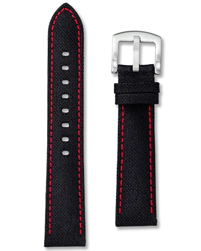 Bracelet montre toile de voile noire 22mm pour remplacer un bracelet usé avec élégance