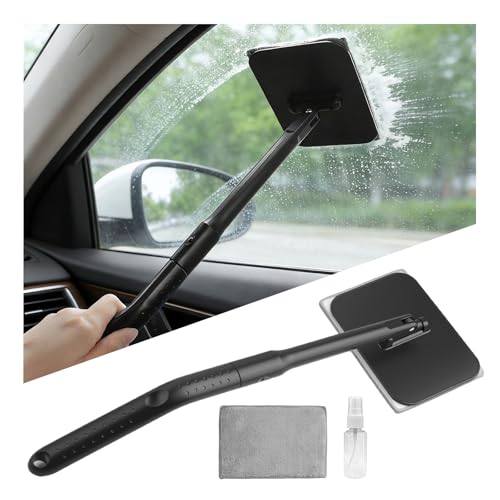 Aokdom Car Windshield Cleaner Tool Kit,2026 New Inside Windshield Cleaning Tool with Detachable Handle & 180° Swivel Head,Universal Car Glass Cleaner Tools for Fog & Dust Cleaning