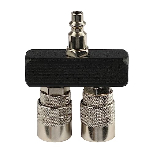 FORNAX 2-Way Straight Air Manifold Air Splitter, Line Type Air Compressor Splitter with 2 Couplers...