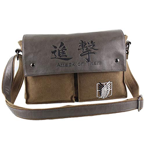 Anime No Kyojin Scouting Cosplay Brown Messenger Shoulder Bag Satchel Brown2