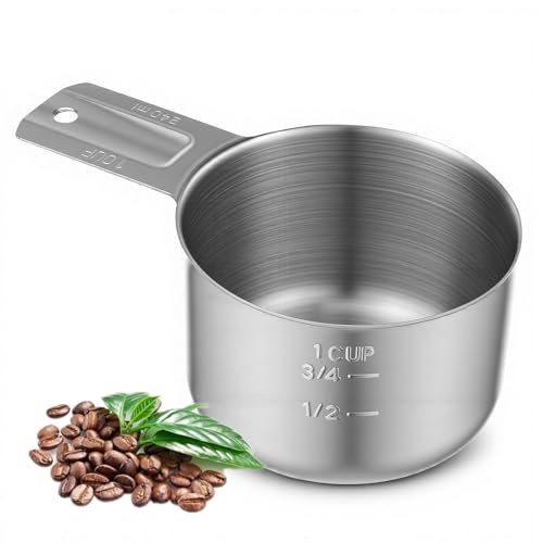 Vaso medidor de acero inoxidable 240 ml 1 taza miniatura 1