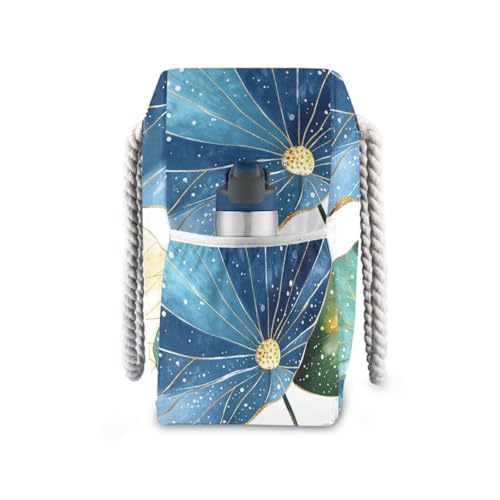 susiyo Beautiful Lotus Leaves Beach Bags for Women Large Travel Tote Bag Waterproof Sandproof Lightweight Swim Pool Bag for Family Outdoor3