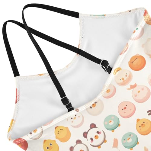 KLL Farm Animals Pattern Girls' 1-Piece Swimsuit Summer Swimming Suits with Adjustable Straps Quick-Dry4