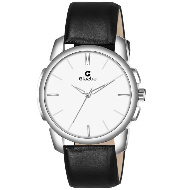 Glazba Mens Rubber Strap Analog Silver Roman Dial Wrist Watch (Balck) (B0CX1XHT9W) Amazon Price History, Amazon Price Tracker