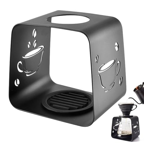 Lnhgh Estación de goteo de café, soporte para cafeteras para verter | Soporte portátil para goteo de café espresso de acero, accesorio para cafetera para caravanas, picnic, viajes, camping