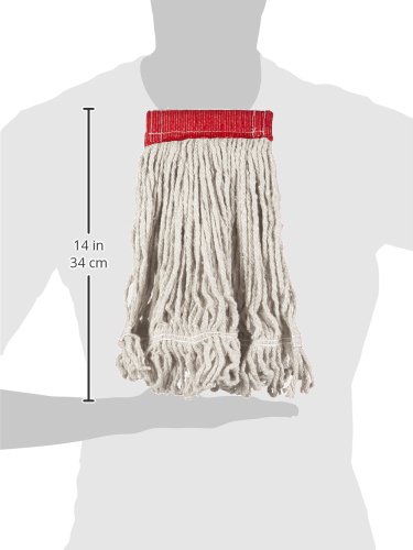 Amazon Basics Loop-End Synthetic Mop Head, 5-Inch Headband, Small, White - 6-Pack