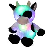 Glow Guards Light up Cow Stuffed Animal Adorable Glow Soft Farm Animal Plush Toy with LED Night Lights Birthday Christmas Children's Day Gifts for Toddler Kids, 15''