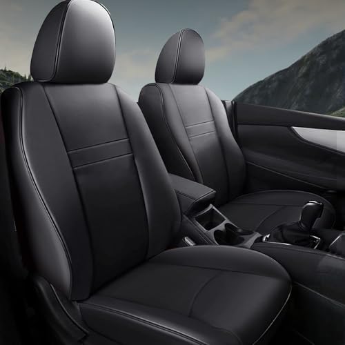 Image of AOMSAZTO Custom Fit Seat Cover for Nissan Rogue Regular(Not for Hybrid &Sport) 2014 2015 2016 2017 2018 2019 2020 Full Set Faux Leather Rogue Seat Cover Protector Black