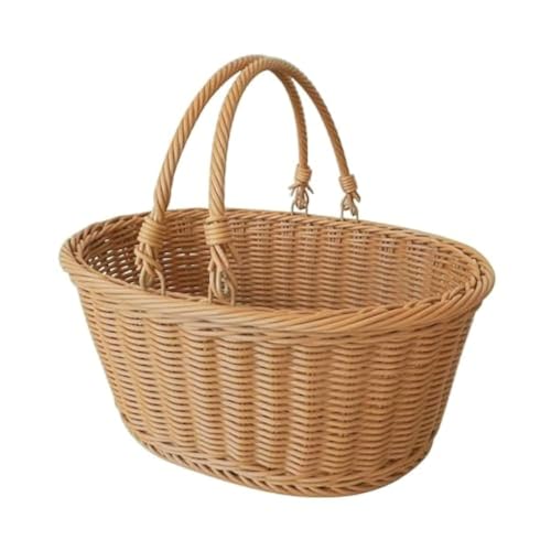 Gongxi Oval Rattan-like Storage Basket Brown