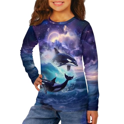 Image of Uourmeti Teens Girls Long Sleeve T Shirts Fall Outfits Boys Active Sportswear Running Tops