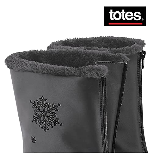 Collections Etc Totes Snowflake Wide Width Winter Boots with Zip Front3