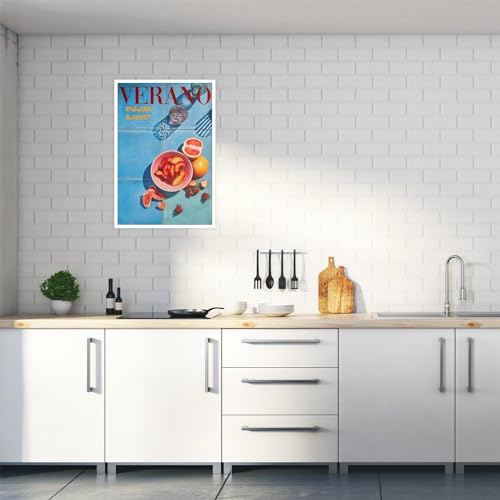 Naviweek Retro Verano Posters 70S Relax Travel Vacation Botanical Still Life Kitchen Art Coastal Summer House Healthy Fresh Orange Fruit Food Prints For Home Bedroom Dorm Wall Decor 12X16In Unframed thumb #2
