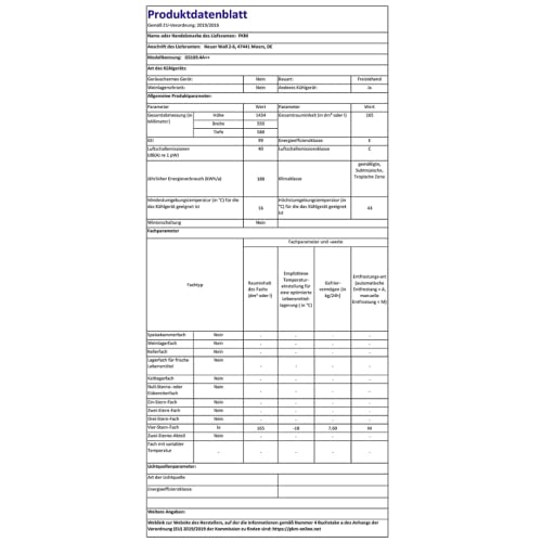 PKM Gefrierschrank GS169.4A++ mit 5 Schubladen und 165 Litern Kapazität