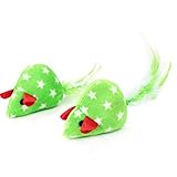 ABchat 2 Pieces Mouse Shape Pet Cat Toy Catnip Interactive Toy Kitten Christmas...