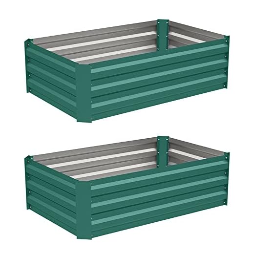 DKIEI 2 Packs Raised Beds Garden Raised Planters, 100x60x30cm Galvanised Steel Powder Coated Metal Raised Garden Kit for Plants Vegetables Flowers & Herbs Growing, Bottomless Planter Green