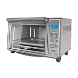 BLACK+DECKER 6-Slice Digital Convection Countertop Toaster Oven, Stainless Steel, TO3280SSD (Renewed)