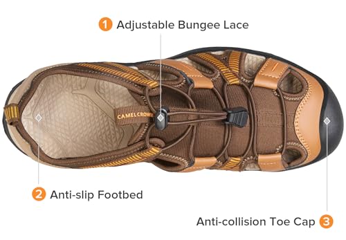 CAMEL-CROWN-Mens-Waterproof-Hiking-Sandals-Closed-Toe-Water-Sandals-Athletic-Sport-Sandals-Summer-Sandals-Beach-sandals-for-Outdoor