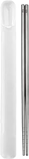 Titanium Chopsticks 1 Pair with Carry Case, 9â€ Lightweight Chopsticks Reusable, Travel Utensils with Case Chopsticks, Non-Slip, Dishwasher Safe, Eco-Friendly, Portable, Gift Set, Grey,