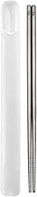 Pure Titanium Chopsticks 1 Pair with Carry Case, 9” Lightweight Reusable Chopsticks , Travel Utensils with Case Chopsticks, Non-Slip, Dishwasher Safe, Eco-Friendly, Portable, Gift Set, Grey,