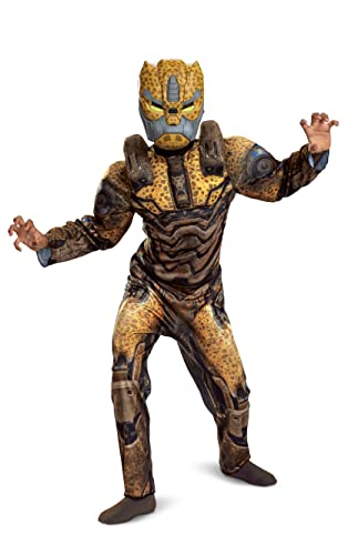 Disguise Cheetor Transformers Costume for Kids, Official Transformers Rise of the Beasts Muscle Padded Costume and Mask, Size (4-6)