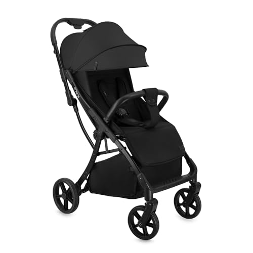 Silla de paseo MoMi PAOLA con sistema de plegado automático, hasta 22 kg de peso del niño, arnés de 5 puntos, cesta de compra hasta 2 kg, 4 ruedas con suspensión, portavasos