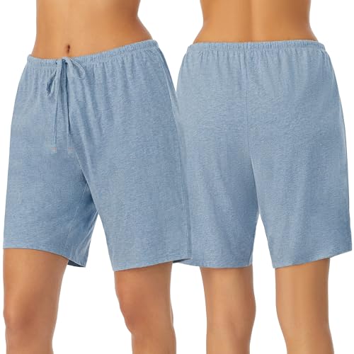 Image of Nautica Womens Sleep Bermuda Shorts - Lightweight, Breathable Pajama Bottoms - Cotton Knit Jersey Sleepwear and Loungewear