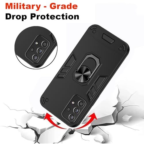 Image of Armor Samsung Galaxy A53 5G Defender Case | Rotating Ring Holder & Kickstand in-Built | Military Grade Armor | 360 Degree Protection Back Cover for Samsung Galaxy A53 5G (Black)