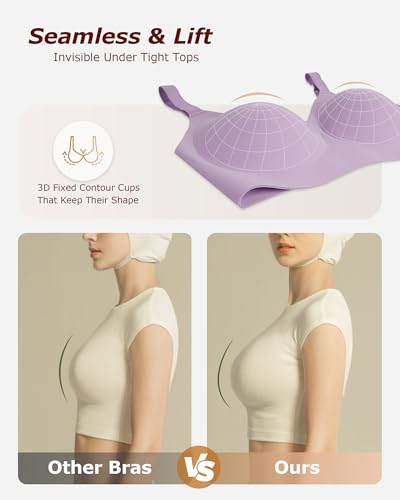 Image of Wireless Comfortable Seamless Soft Bras for Women Full Coverage Push Up Everyday No Show Bra