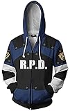 HonRmon Jacket Hoodie 3D Printed RPD Zip Up Pullover Sweatshirt Halloween Cosplay Costume (X-Small, 03)