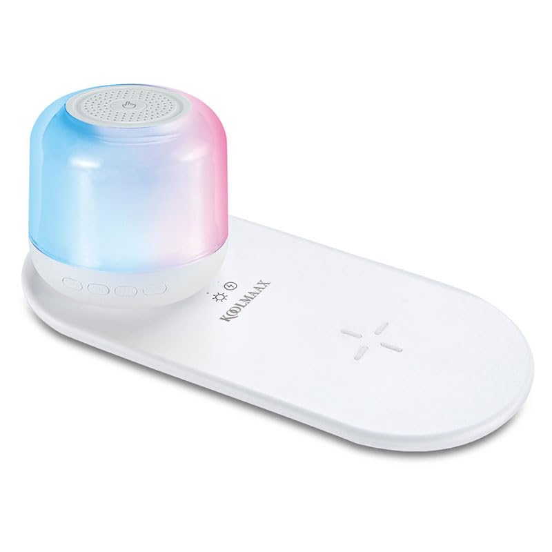 Haut-parleur et chargeur sans fil 2 en 1 avec veilleuse Bluetooth intégrée