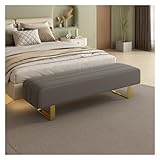 Moderno banco tapizado de piel sintética con patas de metal para dormitorio, sala de estar y baño, banco de tocador para sala de maquillaje, banco de final de cama, elegante asiento de entrada