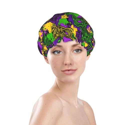 Bonnet de douche anti infiltration d'eau double couche masque cheveux