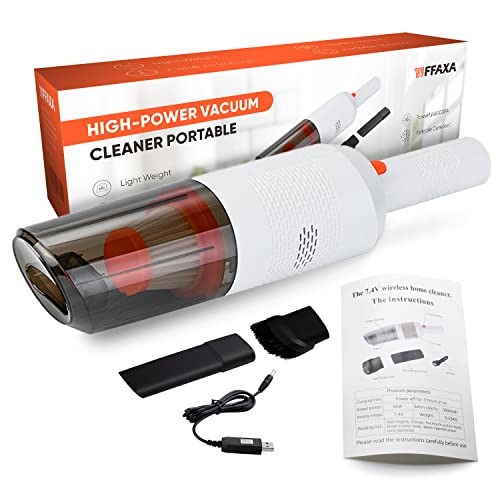 Car Vacuum Cleaner - TIFFAXA 6000PA Cordless Handheld Vacuum Cleaner Portable Mini Car Vacuum Cleaner with Rechargeable 3000mAh Battery for Car Home Interior Cleaning (Wireless)