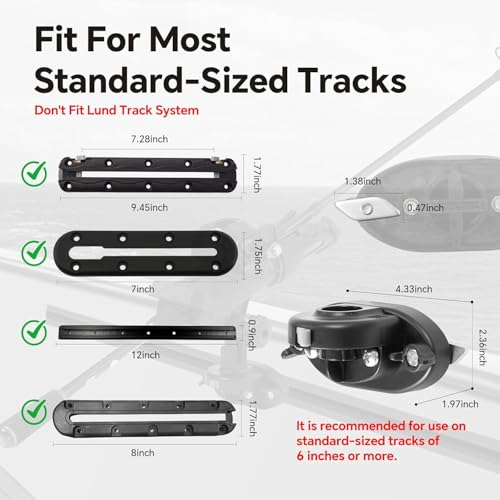Image of HITORHIKE Kayak Fish Finder Mount with Transducer Arm Options Holds up to 9 inch Electronics Compatible with Garmin Lowrance Humminbird(Side Track Mount Base Set)