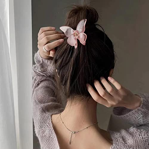 Atoden Butterfly Hair Clips For Women 4 Pcs Hair Claw Clips For Thick Hair Clips For Girls Transparent Claw Clip Acrylic Hair Clip Cute Hair Accessories Hair Clamps Jaw Clips For Thin Medium Hair Clips #TOP1