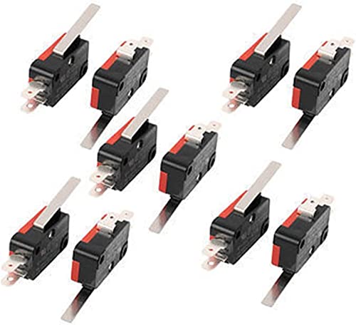 Interruptores Micro interruptores 10 piezas V-152-1C25 Brazo de palanca rodillo SPDT interruptor límite 3 terminales momentáneos