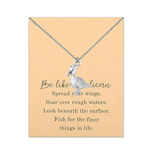 TGBJE Pelican Lover Gift - Pelican Theme Necklace - Sea Bird Jewelry
