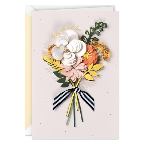 Tarjeta de cumpleaños para esposa Hallmark, papelería de alta calidad con mensaje