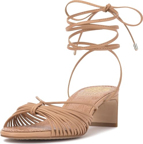 Image of Vince Camuto Lory Ankle Wrap Kitten Heel Sandals | Party Sandals