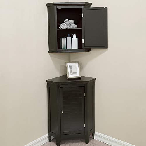 Versanora Wooden Cupboard Wall Mounted Bathroom Corner Storage Unit, MDF, Brown, 57.15 x 38.1 x 60.96 cm Versanora Wooden Cupboard Wall Mounted Bathroom Corner Storage Unit, MDF, Brown, 57.15 x 38.1 x 60.96 cm