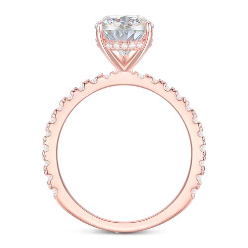 14K Gold Engagement Ring, 3 Carat Pear Cut Moissanite Rings, 14K Yellow Gold Moissanite Engagement Ring for Women3