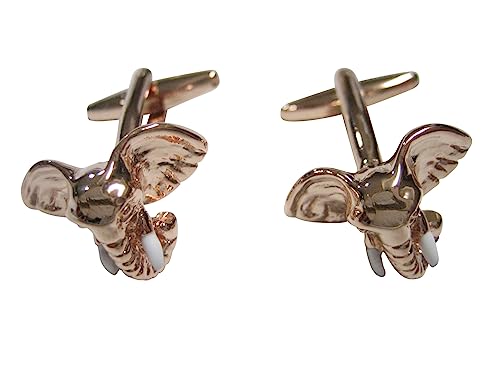 Rose Gold Toned Elephant Head Cufflinks