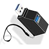USB Hub, USB 3.0 + USB 2.0 x 2 Ports, High Speed, Lightweight, Portable, Black Set of 1, USB Splitter, USB Hub, USB Hub, Small