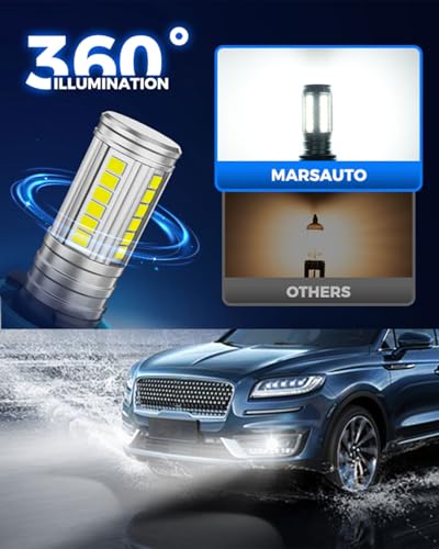 Image of Marsauto 5202 Led Fog Light Bulbs, 12,000 LM 360 Illumination Upgraded 60 Pcs Chips 5201 PS24W Fog Lights Led, 6500K White Strong Penetration 5201 Fog Light Bulb for Car, Pack of 2